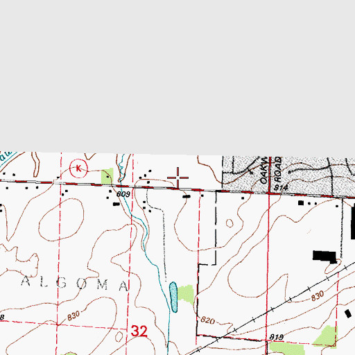 Topographic Map of Traeger Elementary School, WI
