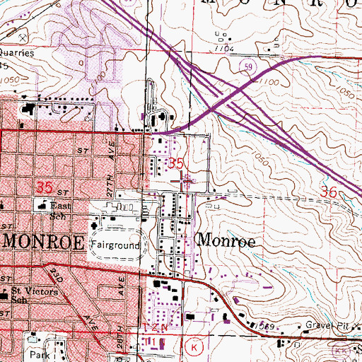 Topographic Map of Northside Elementary School, WI