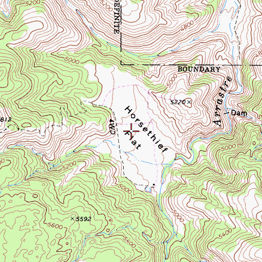 Topographic Map of Horsethief Flat, CA