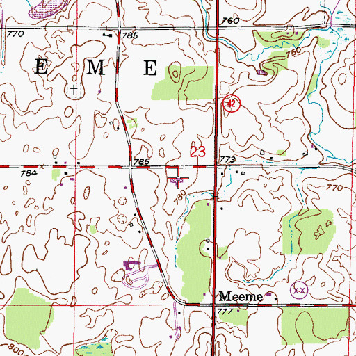 Topographic Map of Meeme Leads Charter School, WI