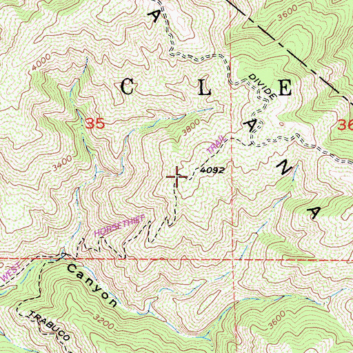 Topographic Map of Horsethief Trail, CA