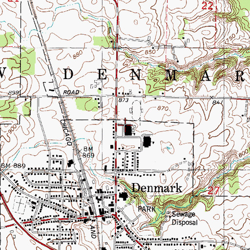 Topographic Map of Denmark Early Childhood Center School, WI