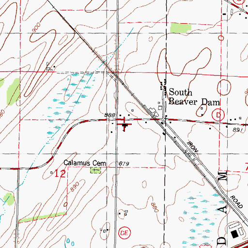 Topographic Map of South Beaver Dam Elementary School, WI