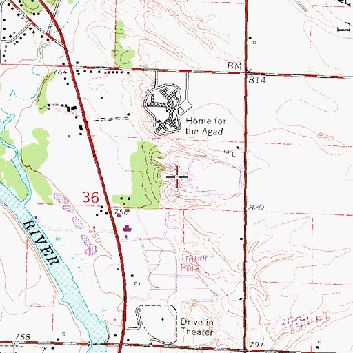 Topographic Map of Blackhawk Technical College, WI