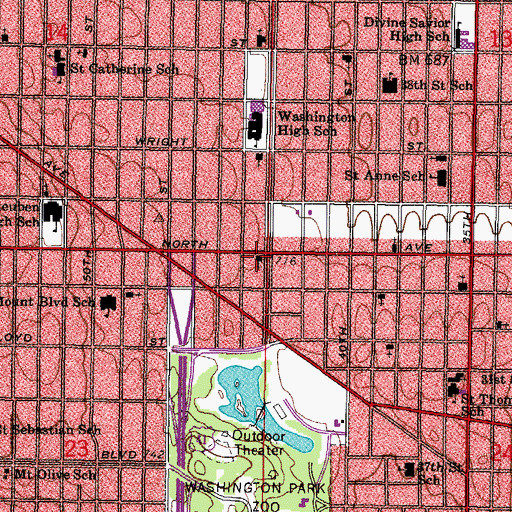 Topographic Map of Community Vision Academy, WI