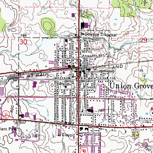 Topographic Map of The Eugene Quality Academy, WI