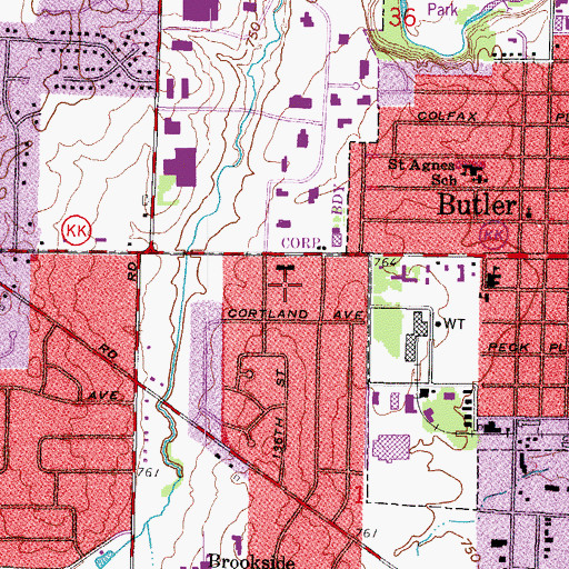 Topographic Map of Immanuel Lutheran School, WI