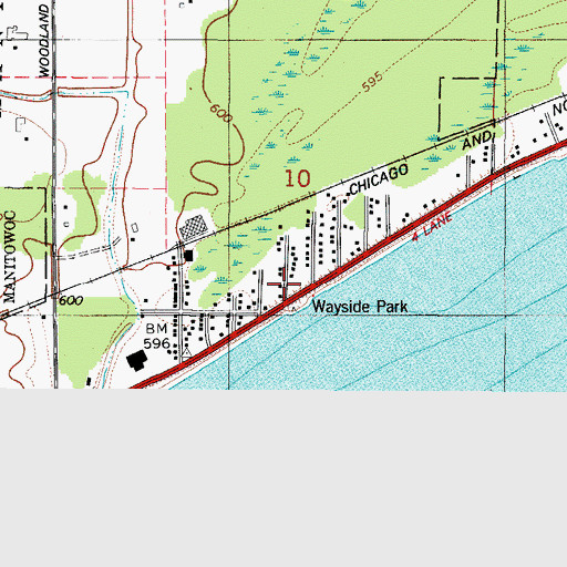 Topographic Map of Children's House of Manitowoc School, WI