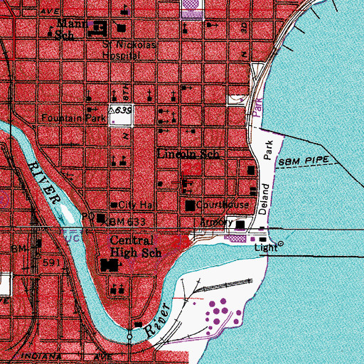 Topographic Map of Face to Face with Online Learning School, WI