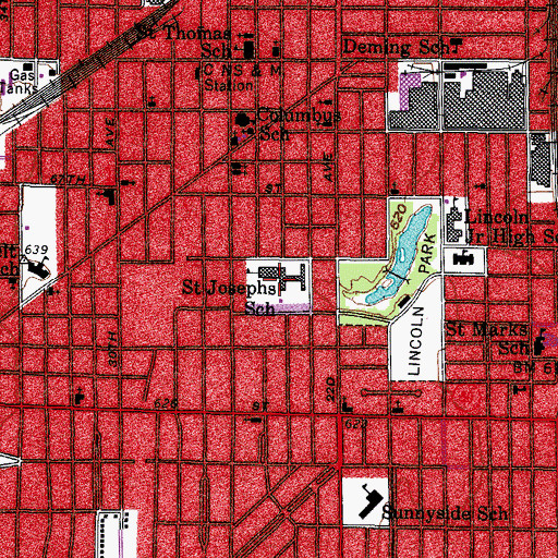 Topographic Map of Saint Joseph Interparish Junior High School, WI