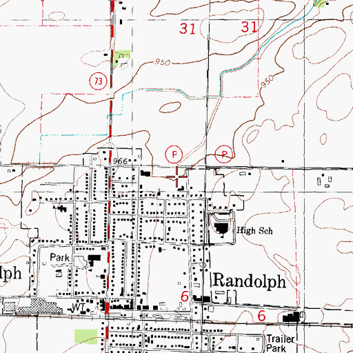 Topographic Map of Faith Christian School, WI