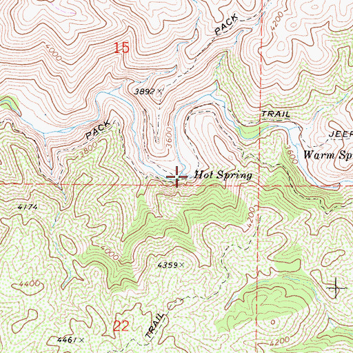 Topographic Map of Hot Spring, CA