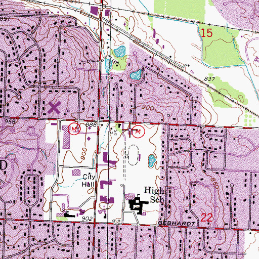 Topographic Map of Amy Montessori School, WI