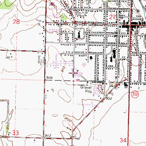 Topographic Map of Theodore Robinson Intermediate School, WI