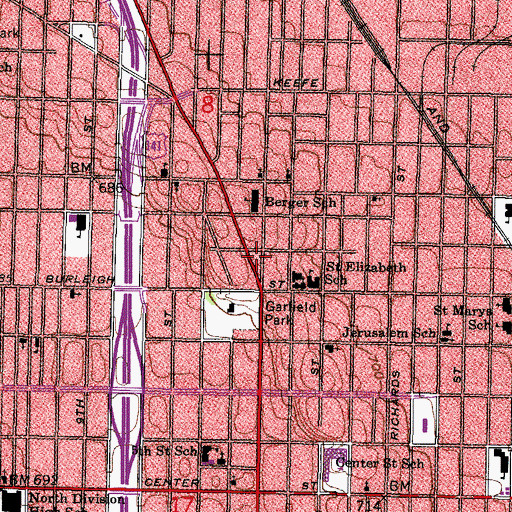 Topographic Map of Victory Preparatory Academy, WI