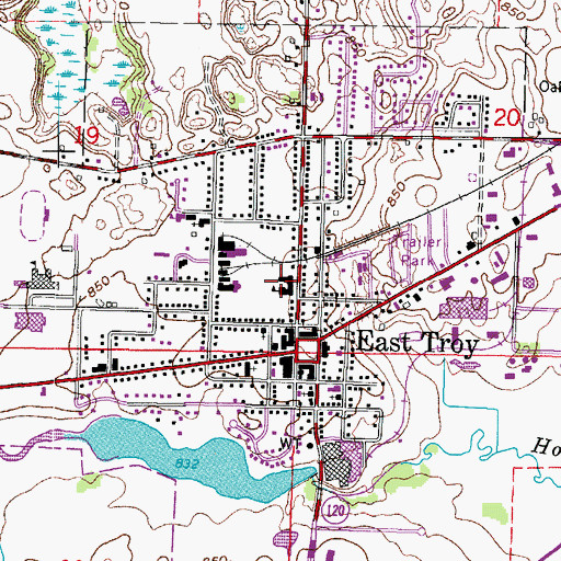 Topographic Map of Chester Byrnes Elementary School, WI