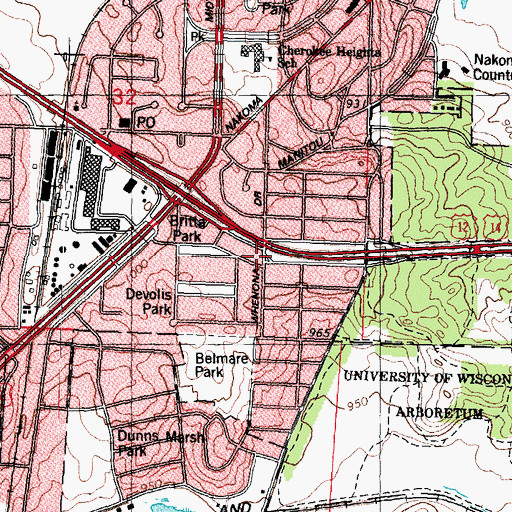 Topographic Map of Madison Central Montessori School, WI