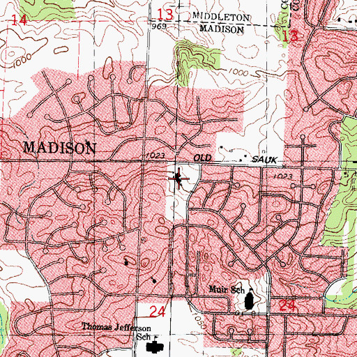 Topographic Map of Saint Ambrose Academy, WI