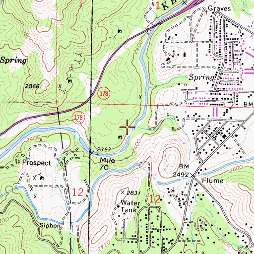 Topographic Map of Hot Spring Valley, CA