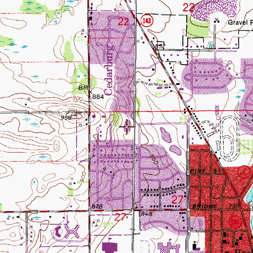 Topographic Map of Parkview Elementary School, WI