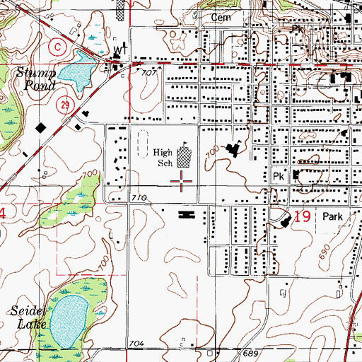 Topographic Map of Kewaunee Intermediate School, WI