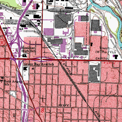 Topographic Map of Lad Lake Ultra School, WI
