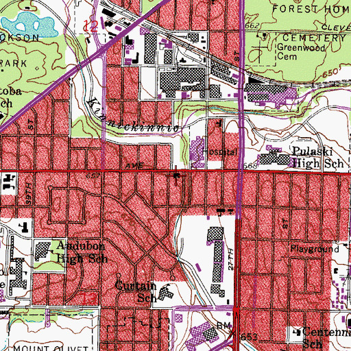 Topographic Map of Veritas High School, WI