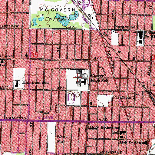 Topographic Map of Northern Star School, WI