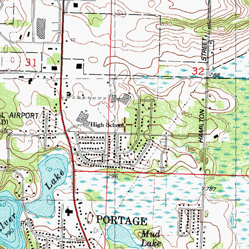 Topographic Map of Woodridge Primary School, WI