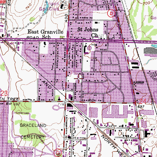 Topographic Map of Hawthorne Elementary School, WI