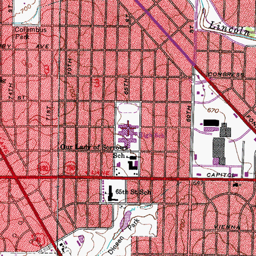 Topographic Map of Montessori High School, WI