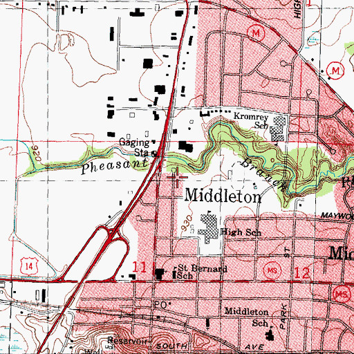 Topographic Map of Clark Street Community School, WI