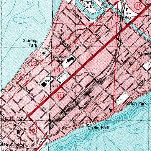 Topographic Map of Aero Alternative Education Resource Option School, WI