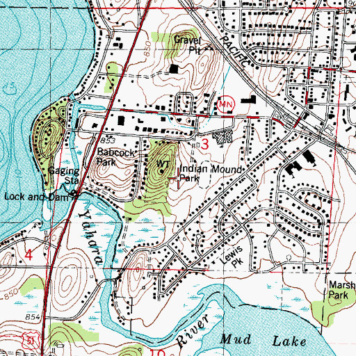 Topographic Map of Indian Mound Middle School, WI