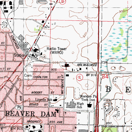 Topographic Map of Don Smith Learning Academy, WI