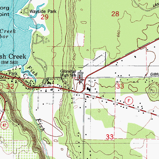 Topographic Map of Gibraltar Elementary School, WI