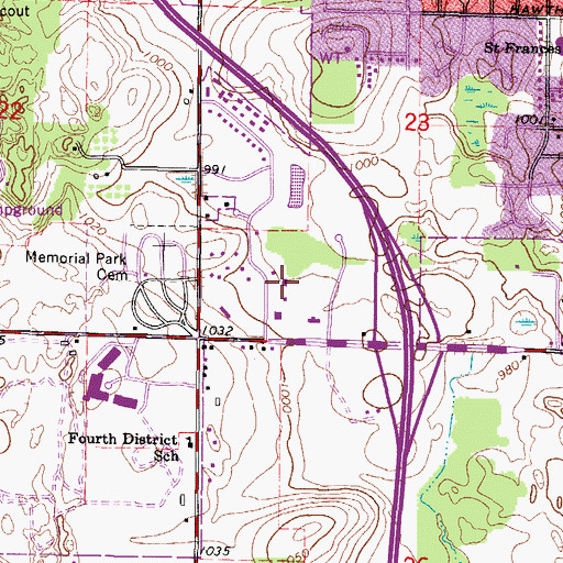 Topographic Map of Montessori Children House West Bend School, WI