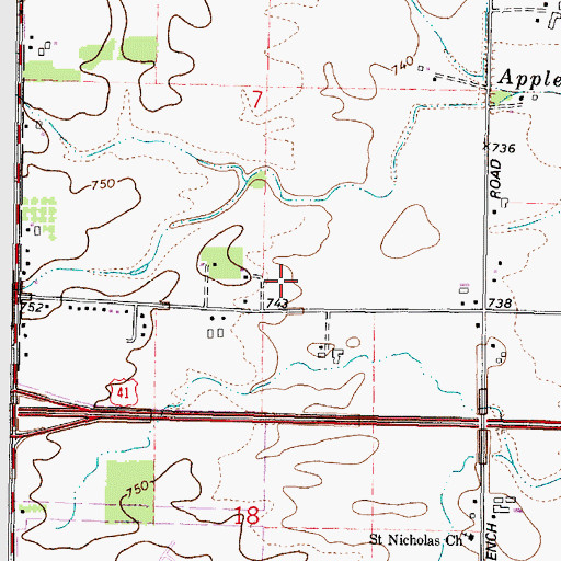 Topographic Map of Celebration Lutheran School, WI