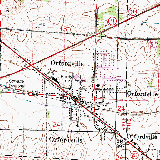 Topographic Map of Parkview Junior High School, WI