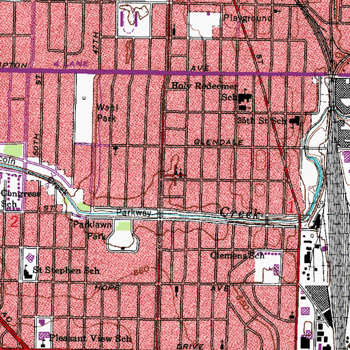 Topographic Map of Atonement Lutheran School, WI