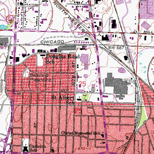 Topographic Map of Jared C Bruce Academy, WI