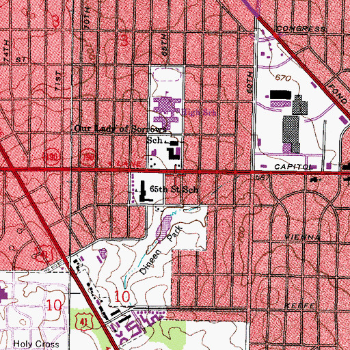 Topographic Map of Hickman Academy Preparatory School, WI