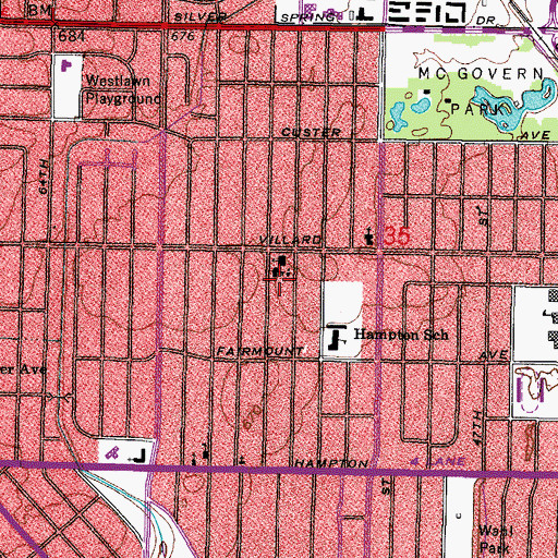 Topographic Map of atholic School - East CampusBlessed Savior C, WI