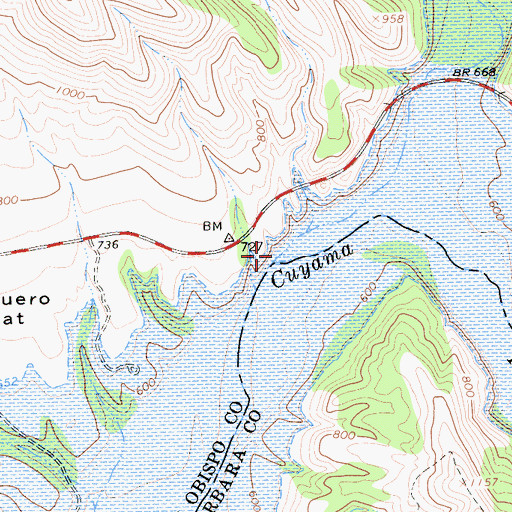 Topographic Map of Huasna River, CA