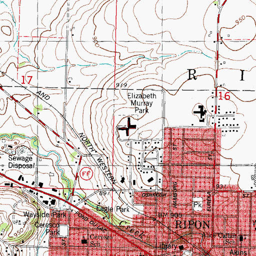 Topographic Map of Murray Park Elementary School, WI