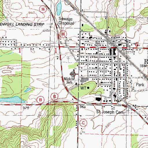 Topographic Map of Rio Elementary School, WI