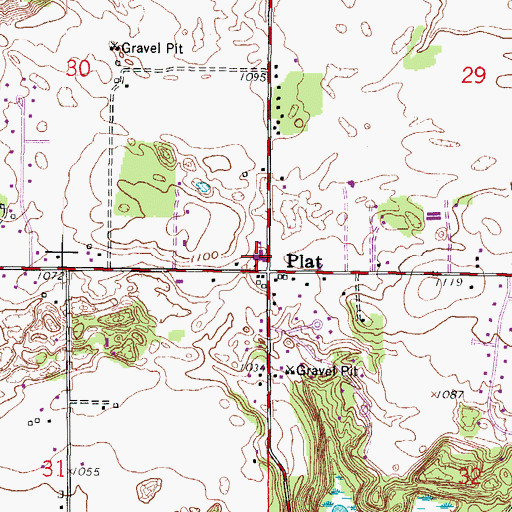 Topographic Map of Plat Elementary School, WI
