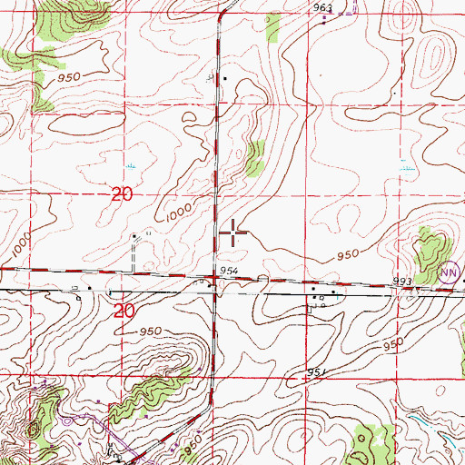 Topographic Map of Rolling Hills Elementary School, WI