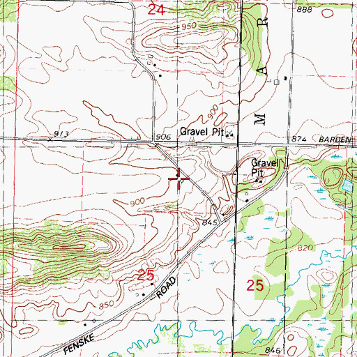 Topographic Map of Meadow View School, WI