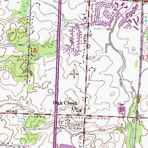 Topographic Map of Oak Creek West Middle School, WI